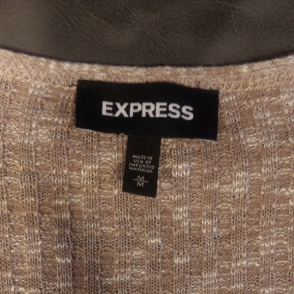 Express V-Neck Wrap Style Sweater in Light Mauve - Picture 6 of 10